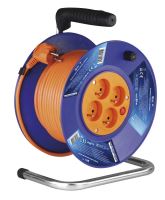 kabel prodlužovací, oranžový, na odvíjecím bubnu, 4 zásuvky, 25 m, ~ 230 V / 16 A