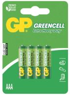 baterie  GP Greencell, zinko – chloridová, R03, mikrotužka AAA, blistr 4 ks,  1,5 V